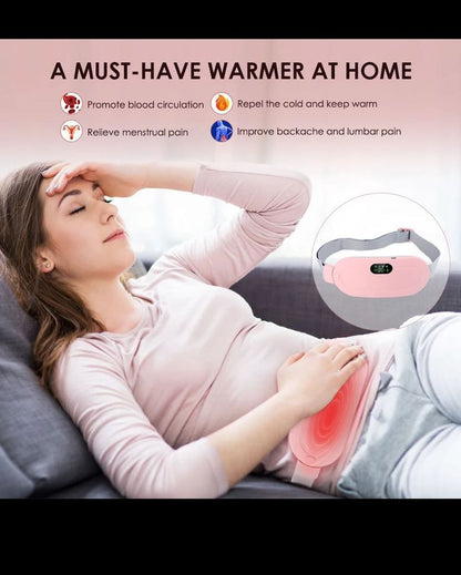 Electric Period Cramp Massager – Heating & Vibrating Waist Belt